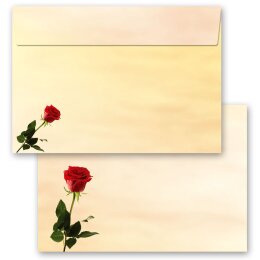 Briefumschläge BACCARA ROSEN - 10 Stück C6 (ohne Fenster) Blumen & Blüten, Liebe & Hochzeit, Rosenmotiv, Paper-Media