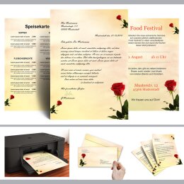 Motiv-Briefpapier-Sets Rosenmotiv BACCARA ROSEN