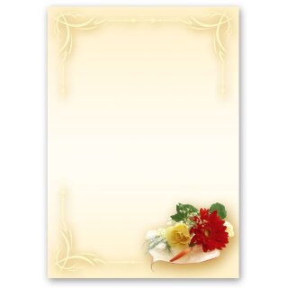 Briefpapier - Motiv BLUMENBUKETT | Blumen & Blüten, Liebe & Hochzeit | Hochwertiges DIN A5 Briefpapier - 100 Blatt | 90 g/m² | einseitig bedruckt | Online bestellen!