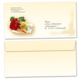 Motiv-Briefumschläge Blumen & Blüten, Liebe & Hochzeit, BLUMENBUKETT 50 Briefumschläge (ohne Fenster) - DIN LANG (220x110 mm) | selbstklebend | Online bestellen! | Paper-Media