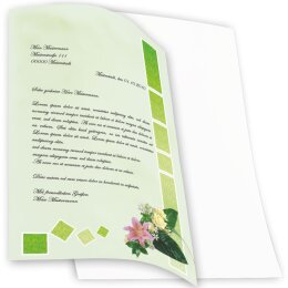 Briefpapier BLUMENGRÜSSE - DIN A4 Format 20 Blatt