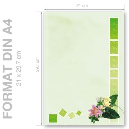BLUMENGRÜSSE Briefpapier Blumenmotiv CLASSIC 50 Blatt Briefpapier, DIN A4 (210x297 mm), A4C-8247-50