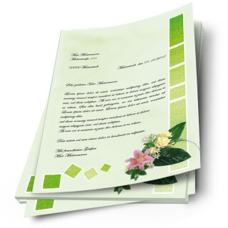 Briefpapier BLUMENGRÜSSE - DIN A4 Format 250 Blatt