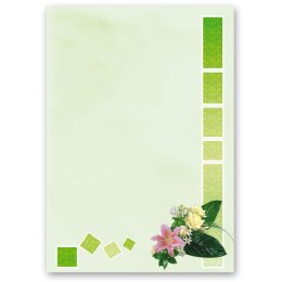 Briefpapier BLUMENGRÜSSE - DIN A5 Format 100 Blatt Blumen & Blüten, Blumenmotiv, Paper-Media