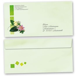 Briefumschläge Blumen & Blüten, BLUMENGRÜSSE 50 Briefumschläge (ohne Fenster) - DIN LANG (220x110 mm) | selbstklebend | Online bestellen! | Paper-Media