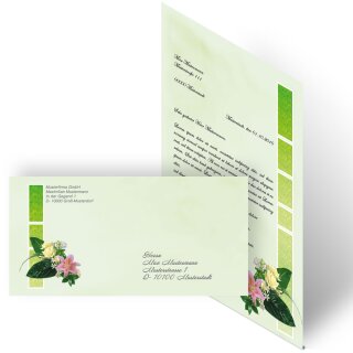 Motiv-Briefpapier-Sets Briefpapier mit Umschlag BLUMENGRÜSSE