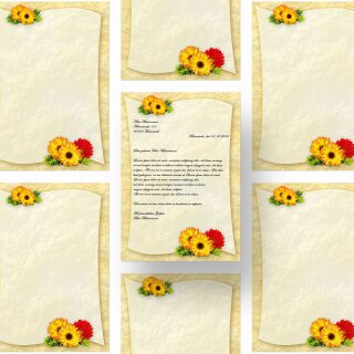 Briefpapier Blumenmotiv GERBERA