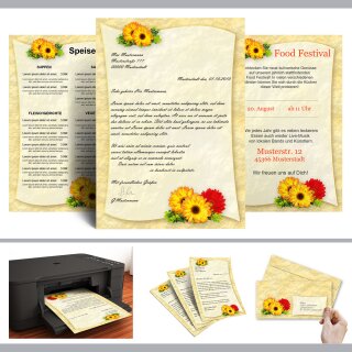 Briefpapier GERBERA - DIN A6 Format 100 Blatt