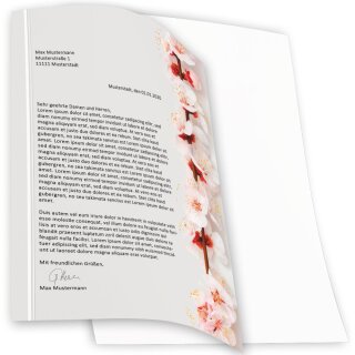 KIRSCHBLÜTEN Briefpapier Blumenmotiv "CLASSIC" , DIN A4, DIN A5 & DIN A6, MBC-8333