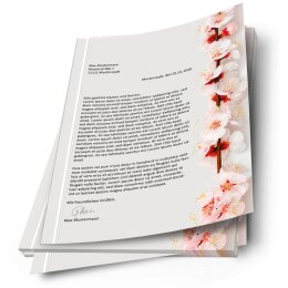 Briefpapier KIRSCHBLÜTEN - DIN A4 Format 20 Blatt