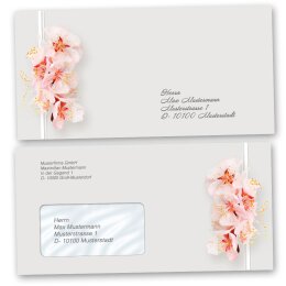 Briefumschläge Blumen & Blüten, KIRSCHBLÜTEN 50 Briefumschläge (ohne Fenster) - DIN LANG (220x110 mm) | selbstklebend | Online bestellen! | Paper-Media
