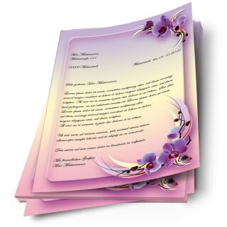 Briefpapier Orchideenmotiv ORCHIDEENBLÜTEN