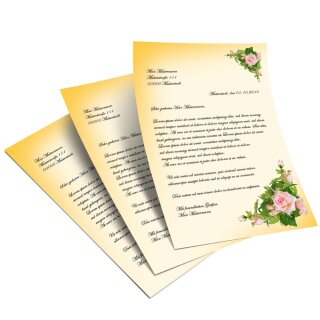 Briefpapier ROSA ROSEN - DIN A4 Format 50 Blatt