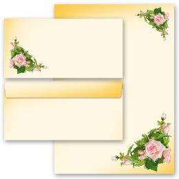 Briefpapier Set ROSA ROSEN - 200-tlg. DL (ohne Fenster)