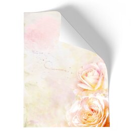 Briefpapier - Motiv ROSENBLÜTEN | Blumen & Blüten | Hochwertiges DIN A4 Briefpapier - 20 Blatt | 90 g/m² | einseitig bedruckt | Online bestellen!