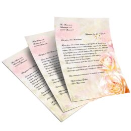 Briefpapier - Motiv ROSENBLÜTEN | Blumen & Blüten | Hochwertiges DIN A5 Briefpapier - 50 Blatt | 90 g/m² | einseitig bedruckt | Online bestellen!
