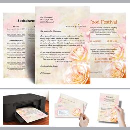 Motivpapier ROSENBLÜTEN - DIN A5 Format 50 Blatt
