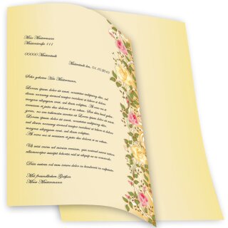 Briefpapier ROSENRANKEN - DIN A4 Format 50 Blatt