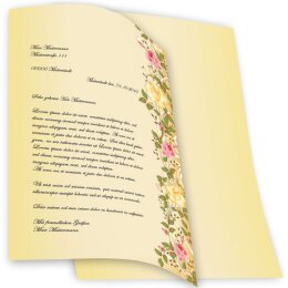 Briefpapier ROSENRANKEN - DIN A4 Format 100 Blatt