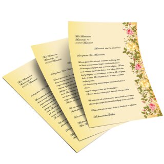 Briefpapier ROSENRANKEN - DIN A5 Format 100 Blatt