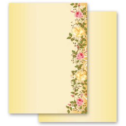 Briefpapier Set ROSENRANKEN - 40-tlg. DL (mit Fenster)