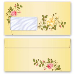 Briefpapier Set ROSENRANKEN - 40-tlg. DL (mit Fenster)