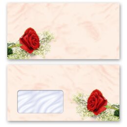 Blumenmotiv, Motiv-Briefumschläge Blumen & Blüten, Liebe & Hochzeit, ROTE ROSE  - DIN LANG & DIN C6 | Motive aus unterschiedlichen Kategorien online bestellen! | Paper-Media
