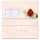 Briefumschläge ROTE ROSE - 10 Stück DIN LANG (mit Fenster) Blumen & Blüten, Liebe & Hochzeit, Blumenmotiv, Paper-Media