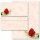 Briefpapier Set ROTE ROSE - 40-tlg. DL (ohne Fenster) Blumen & Blüten, Liebe & Hochzeit, Blumenmotiv, Paper-Media