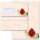 Briefpapier Set ROTE ROSE - 100-tlg. DL (mit Fenster) Blumen & Blüten, Liebe & Hochzeit, Rosenmotiv, Paper-Media