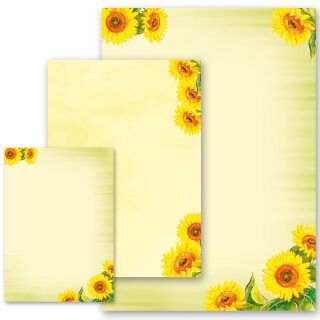 Briefpapier - Motiv SUNFLOWERS | Blumen & Blüten Blumenmotiv | Hochwertiges Briefpapier einseitig bedruckt | Online bestellen! | Paper-Media