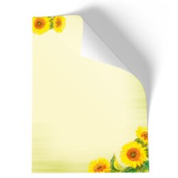 Briefpapier - Motiv SUNFLOWERS | Blumen & Blüten | Hochwertiges DIN A4 Briefpapier - 20 Blatt | 90 g/m² | einseitig bedruckt | Online bestellen!