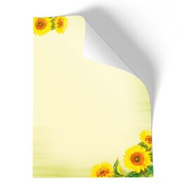 Briefpapier - Motiv SUNFLOWERS | Blumen & Blüten | Hochwertiges DIN A4 Briefpapier - 250 Blatt | 90 g/m² | einseitig bedruckt | Online bestellen!