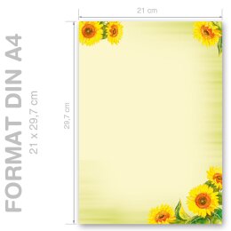 SUNFLOWERS Briefpapier Blumenmotiv CLASSIC 250 Blatt Briefpapier, DIN A4 (210x297 mm), A4C-8235-250