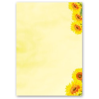 Briefpapier - Motiv SUNFLOWERS | Blumen & Blüten | Hochwertiges DIN A5 Briefpapier - 100 Blatt | 90 g/m² | einseitig bedruckt | Online bestellen!