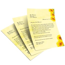 Briefpapier SUNFLOWERS - DIN A5 Format 100 Blatt