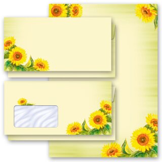 Briefpapier-Sets Blumen & Blüten, SUNFLOWERS  - DIN A4 & DIN LANG im Set. | Sommermotiv, Motive aus unterschiedlichen Kategorien online bestellen! | Paper-Media