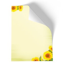 Briefpapier - Motiv SUNFLOWERS | Blumen & Blüten | Hochwertiges DIN A6 Briefpapier - 100 Blatt | 90 g/m² | einseitig bedruckt | Online bestellen!