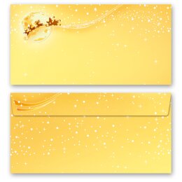 Briefumschläge FESTLICHE WÜNSCHE - 10 Stück DIN LANG (ohne Fenster) Weihnachten, Weihnachtsmotiv, Paper-Media