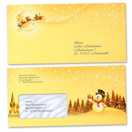 Motiv-Briefumschläge Weihnachten, FESTLICHE WÜNSCHE 50 Briefumschläge (mit Fenster) - DIN LANG (220x110 mm) | selbstklebend | Online bestellen! | Paper-Media