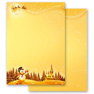 Briefpapier FESTLICHE WÜNSCHE - DIN A4 Format 20 Blatt Weihnachten, Weihnachtsmotiv, Paper-Media