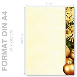 Briefpapier FRÖHLICHE WEIHNACHTEN - DIN A4 Format 20 Blatt