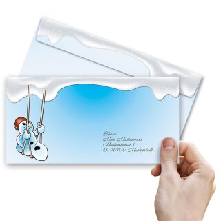 Briefumschläge FRÖHLICHER SCHNEEMANN - 50 Stück DIN LANG (ohne Fenster)