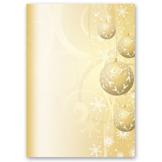 Briefpapier GOLDENE WEIHNACHTSKUGELN - DIN A4 Format 100 Blatt