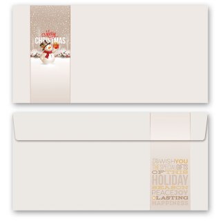 Briefumschläge HAPPY HOLIDAYS - 50 Stück DIN LANG (ohne Fenster)