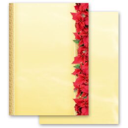 Briefpapier Set ROTE WEIHNACHTSSTERNE - 200-tlg. DL (ohne Fenster)
