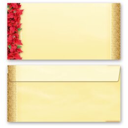 Briefpapier Set ROTE WEIHNACHTSSTERNE - 200-tlg. DL (ohne Fenster)