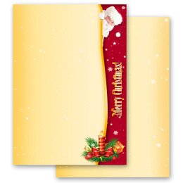 Nikolaus | Briefpapier - Motiv SANTA CLAUS | Weihnachten | Hochwertiges Briefpapier beidseitig bedruckt | Online bestellen! | Paper-Media