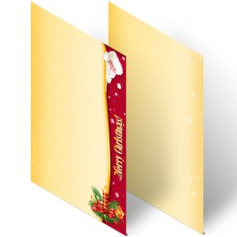 Briefpapier - Motiv SANTA CLAUS | Weihnachten | Hochwertiges DIN A4 Briefpapier - 100 Blatt | 90 g/m² | beidseitig bedruckt | Online bestellen!
