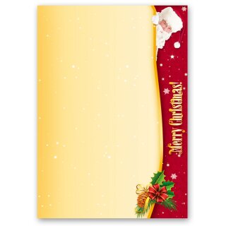 SANTA CLAUS Briefpapier Weihnachtsmotiv CLASSIC 100 Blatt Briefpapier, DIN A5 (148x210 mm), A5C-112-100
